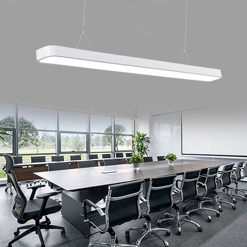 简约现代led长条吊灯办公室会议室超亮长方形汽车美容店教室造型