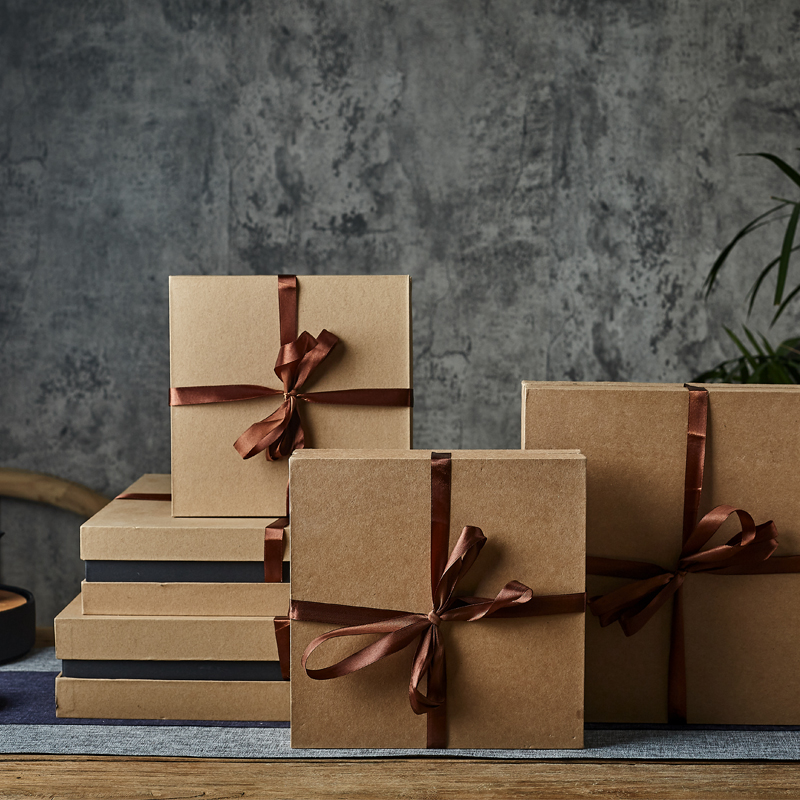 牛皮纸瓷盘圆盘锦盒礼品盒茶饼玉璧礼盒空盒正方形泡沫定型锦盒