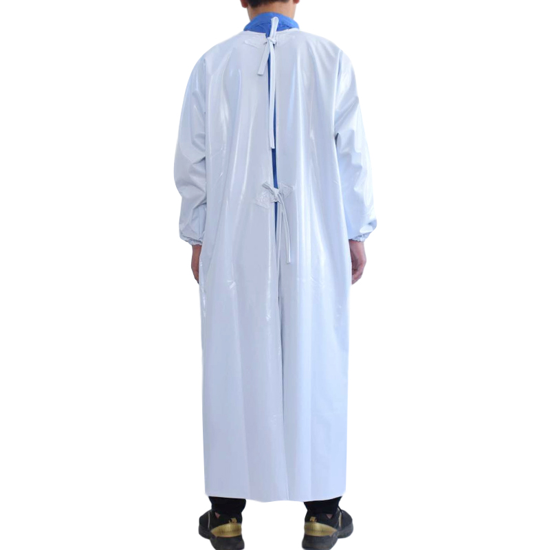 防水防油耐酸碱长袖围裙PVC工业洗车打磨屠宰食品厂防护反穿罩衣