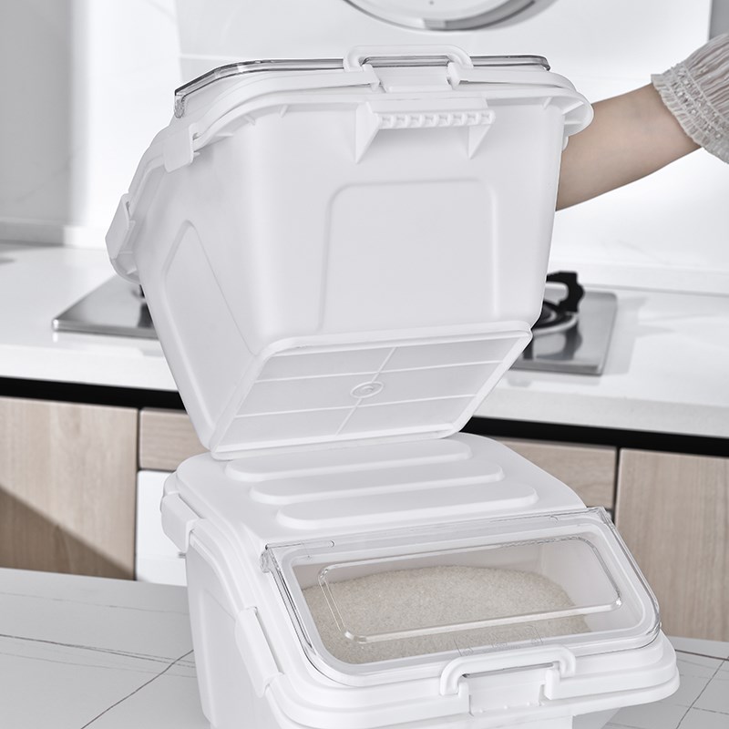 剑可移动米桶防潮斤米缸密封防虫面粉白糖装米桶100斤储米箱