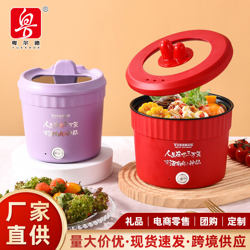 粤尔德电煮锅宿舍学生锅多功能一体小型家用泡面小电锅炒锅电火锅