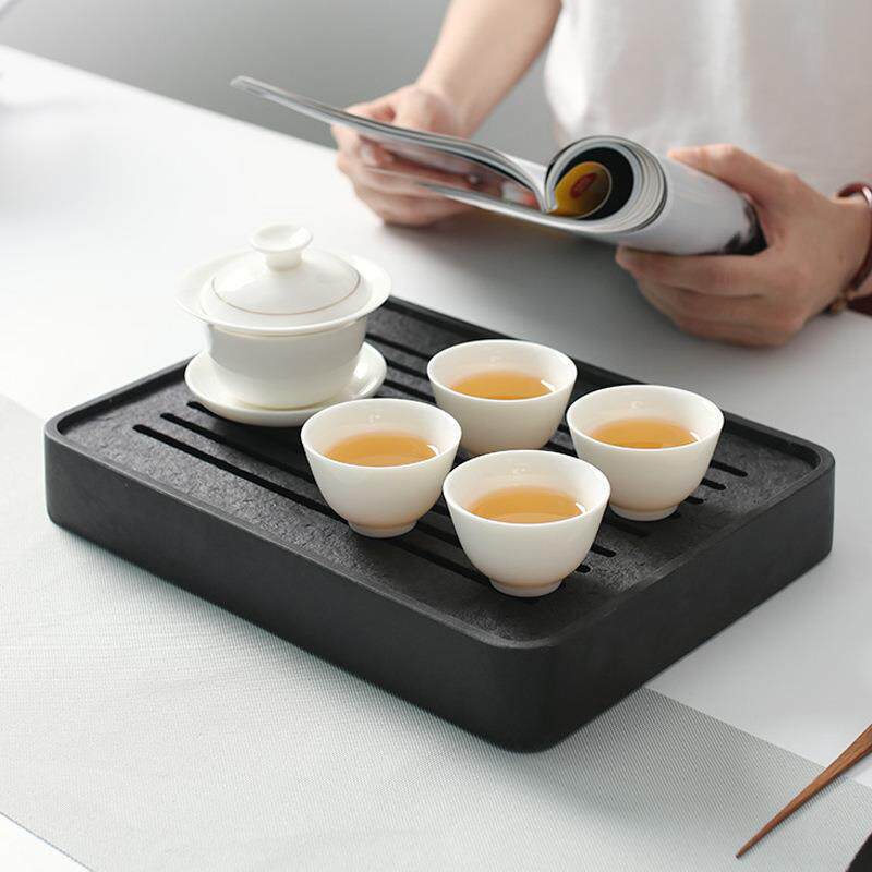迷你简约家用小茶盘储水抽屉茶具实木托盘茶海乌金石茶台