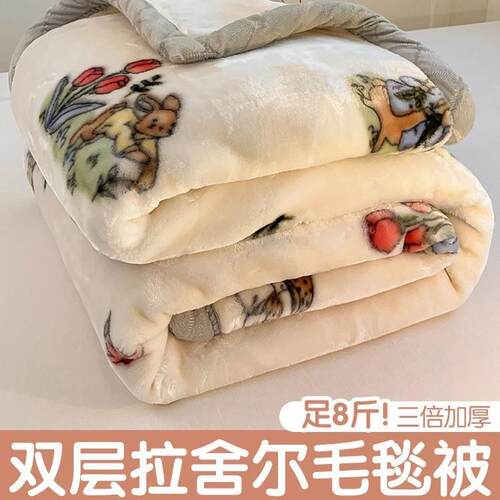 拉舍尔毛毯加厚冬季床上用小被子午睡毯学生宿舍床单人珊瑚绒盖毯