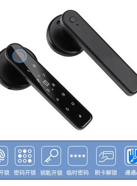 双排按键办公房间卧室执手门锁电子密码房门智能锁家用带IC卡刷卡