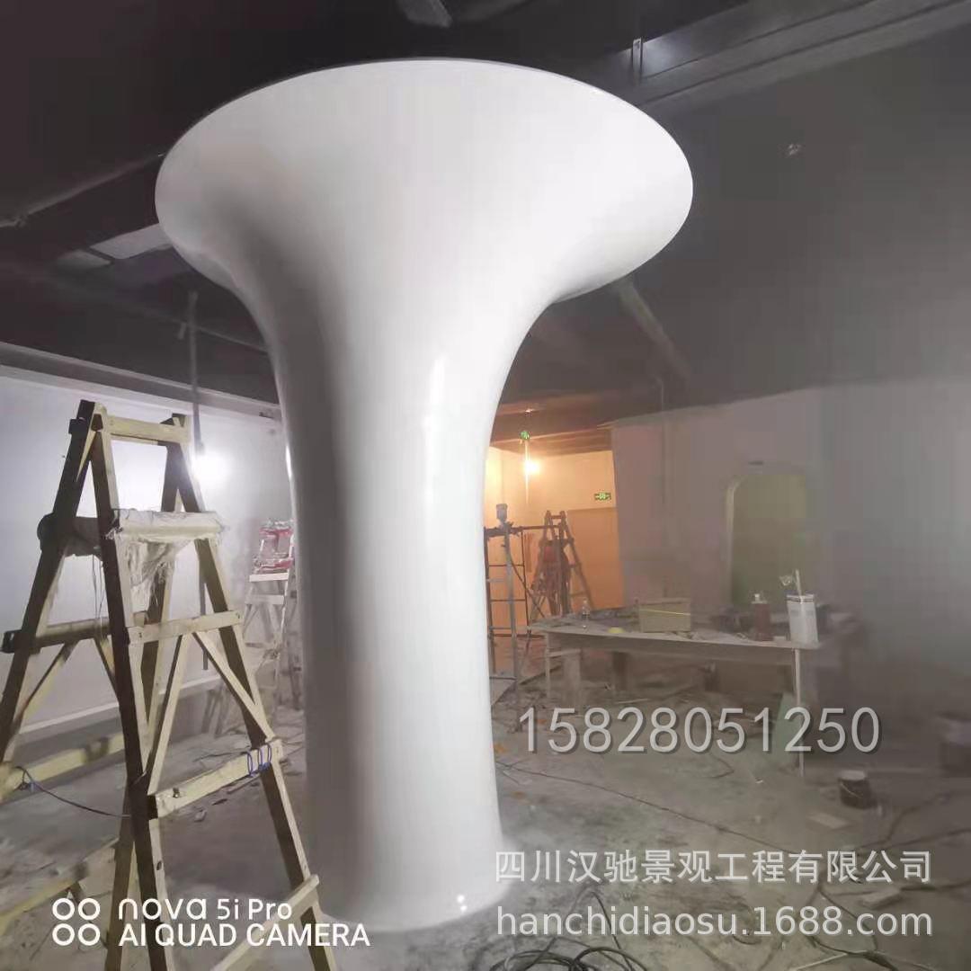 大件玻璃钢白色方柱圆柱工艺品摆件 装饰柱子玻钢材质摆件