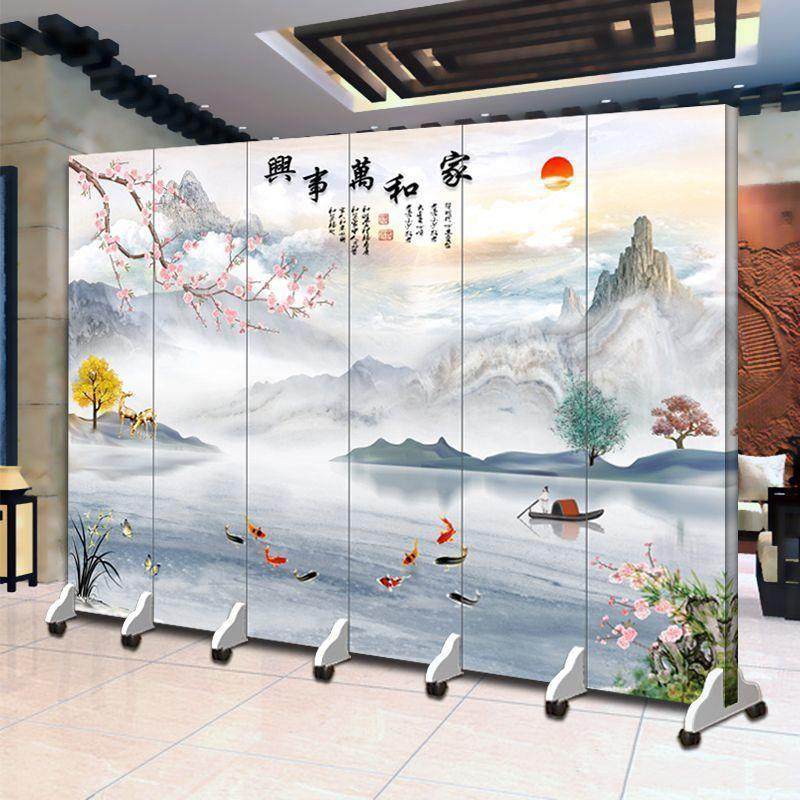 家和万事兴屏风隔断高山流水山水古风家用卧室办公室酒店折叠移动,五金/工具,五金工具箱/五金收纳箱,淘宝优惠券,粉丝福利购,淘宝优惠卷