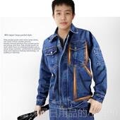 纯棉焊工作服防长烫耐磨加厚焊接袖 高档秋牛仔工冬作服套装 男式 工