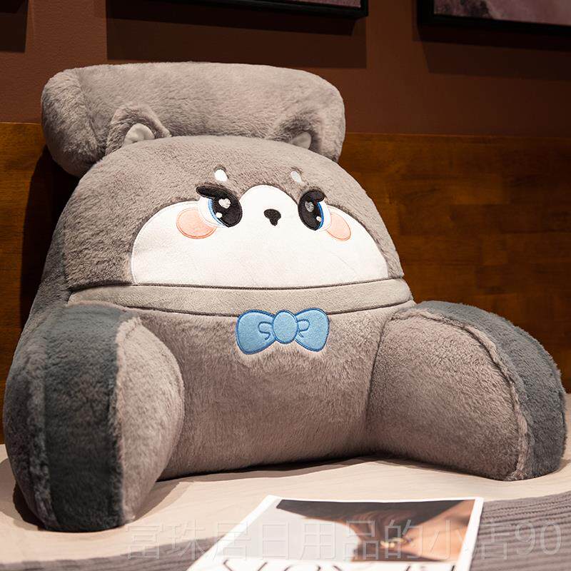 高档枕头床头靠软袋枕学生宿舍床背阅读腰大枕长毛绒睡眠垫冬天