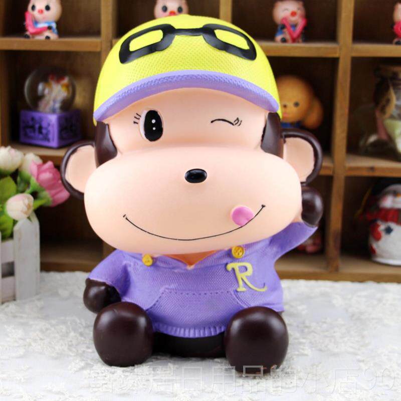 高档儿童防摔储钱罐超大储蓄罐存钱罐创意卡可爱通十二肖生猴学生