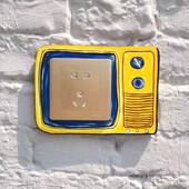 高档清新木质立开体关贴客厅现代简约小古文复艺电视机开关保护套