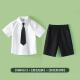 纯棉班服男女童衬服衫 高档中小大学生演合唱朗诵出儿童短袖 白衬衫
