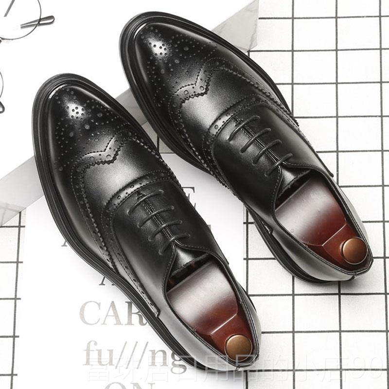 高档特大码男士皮45秋季男鞋4商务6正装休闲气透鞋子47婚鞋礼结婚