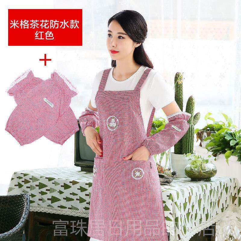 高档罩围尚包邮厨房韩版时防水防油纯棉可爱衣裙成人工作服围腰定