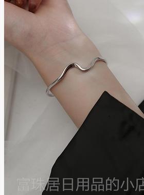 高档饰悟轻银饰莫比乌斯银子手银镯女纯年款手镯ins小众设计镯纯
