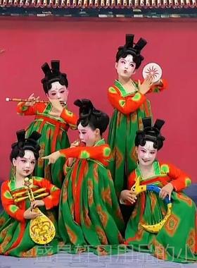高档荷花奖郑仙州春唐宫夜宴童演出服表演服唐制唐俑女儿襦裙汉晚