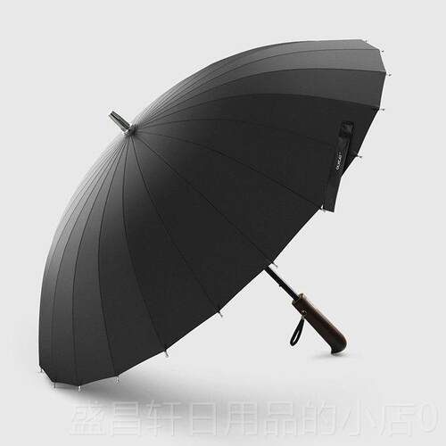 高档OLY柄CAT复古木柄雨伞手开简结实水防风约素防色日系24骨长伞