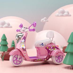 高档雪缘儿童电动摩托车男女宝奇宝1-6电童车男女冰孩可坐骑电动
