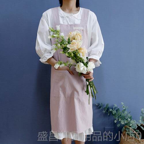 高档日式定围做LOG花O印字裙大码加厚罩家用简衣约艺画画男女工作