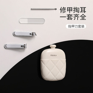 指甲剪可爱斜口家用防飞溅修脚指甲钳挖耳勺指甲刀套装