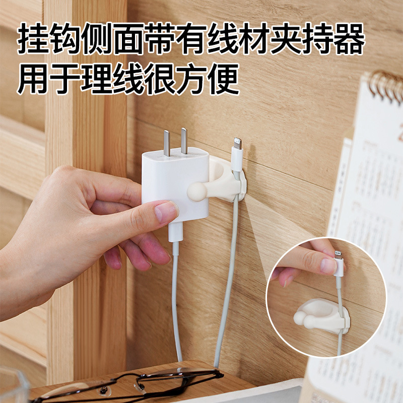 强力防水粘胶硅胶挂钩卧室收纳理线器厨房办公室免钉多功能粘钩