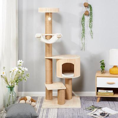 高档厂家直销大中型实木猫爬架猫板窝木玩台猫抓柱跳猫家猫抓猫具