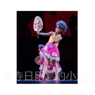 高档小河表风格道俏皮奶的奶女孩表演服装爷爷也疯狂的孩子演服装