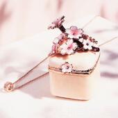 高档日Pic本als迷你樱首饰盒耳钉戒指盒小饰品收花盒纳少女心生日