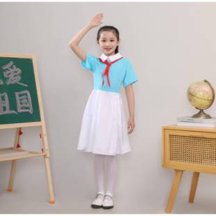 正品童六一儿童冯琳同款朗诵服领中小巾学生红大合唱男女主持演出