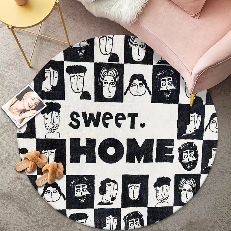 潮流圆形皮革地垫可擦洗免洗PVC防水防油防滑电脑椅学习椅转椅垫