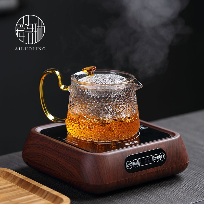 爱洛琳 锤纹玻璃煮茶壶 耐高温功夫泡茶壶养生壶过滤花茶壶电陶炉