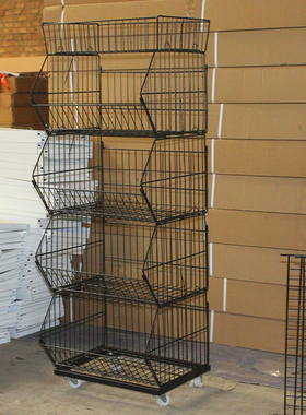 零食货架斜口篮超市商店小卖部便利店货架玩具斜口篮货架展示架子