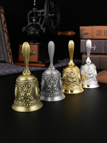 新款创意欧式家居金属手摇铃铛桌面摆件工艺品餐厅上菜铃装饰品