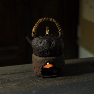 老岩泥侘寂风手工陶壶提梁温茶泡茶冲茶壶蜡烛加热温茶器温小茶壶