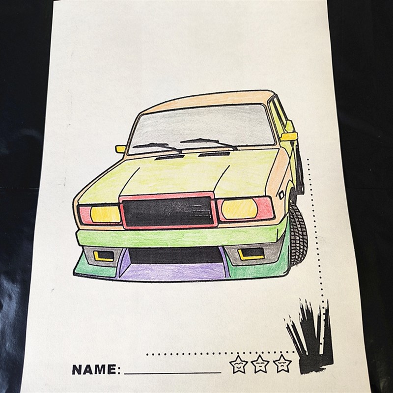 汽车画画本交通工具涂色书幼儿园儿童宝宝绘画册男孩涂鸦绘本