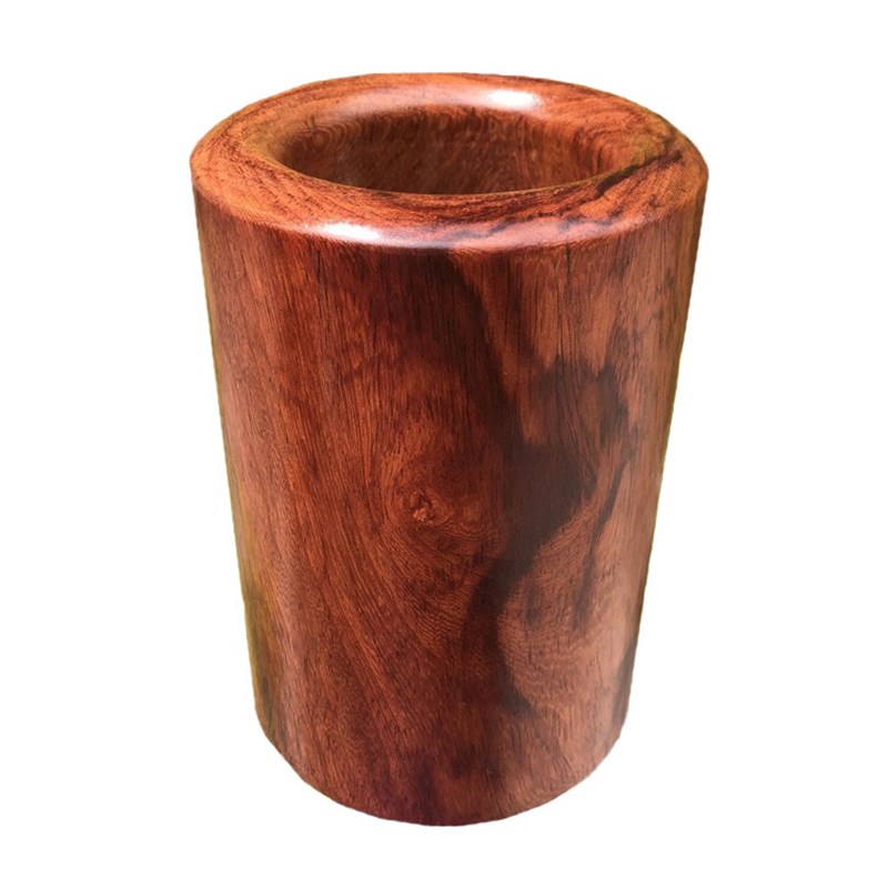 红木笔筒缅甸大红酸枝笔插一物一图实木质山水纹工艺礼品整木笔罐