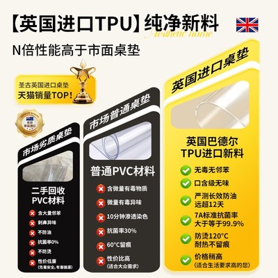 TPU餐桌垫桌布桌面保护茶几软玻璃防油防水防烫免洗耐高温*膜
