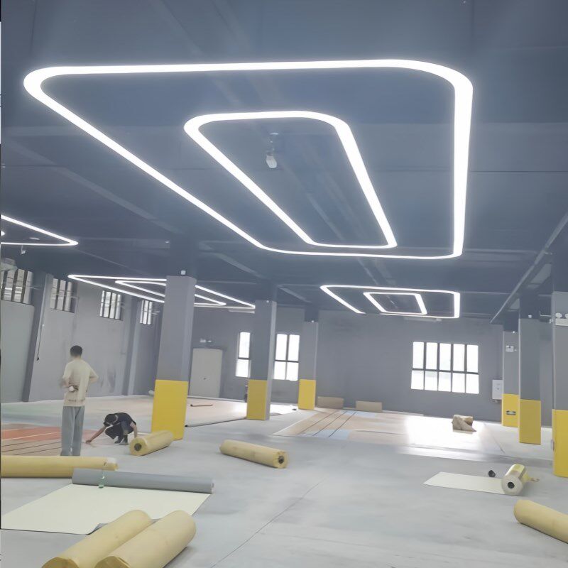 长方形圆角办公吊灯汽车展厅办公室健身房舞蹈室超市大厅前台灯具