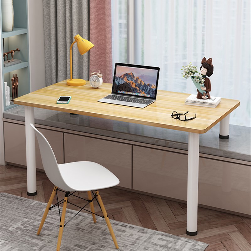 飘窗书桌带挡板电脑台式小桌子卧室窗台长短腿写字高低脚简约学习