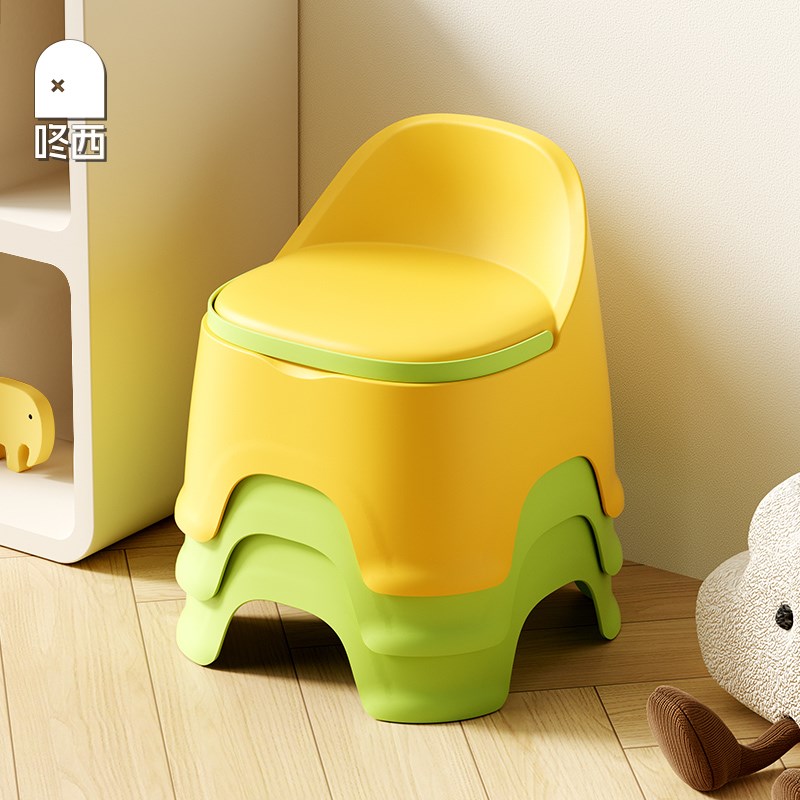 咚西加厚塑料小凳子儿童靠背小椅子家用客厅茶几幼儿洗澡矮凳防滑