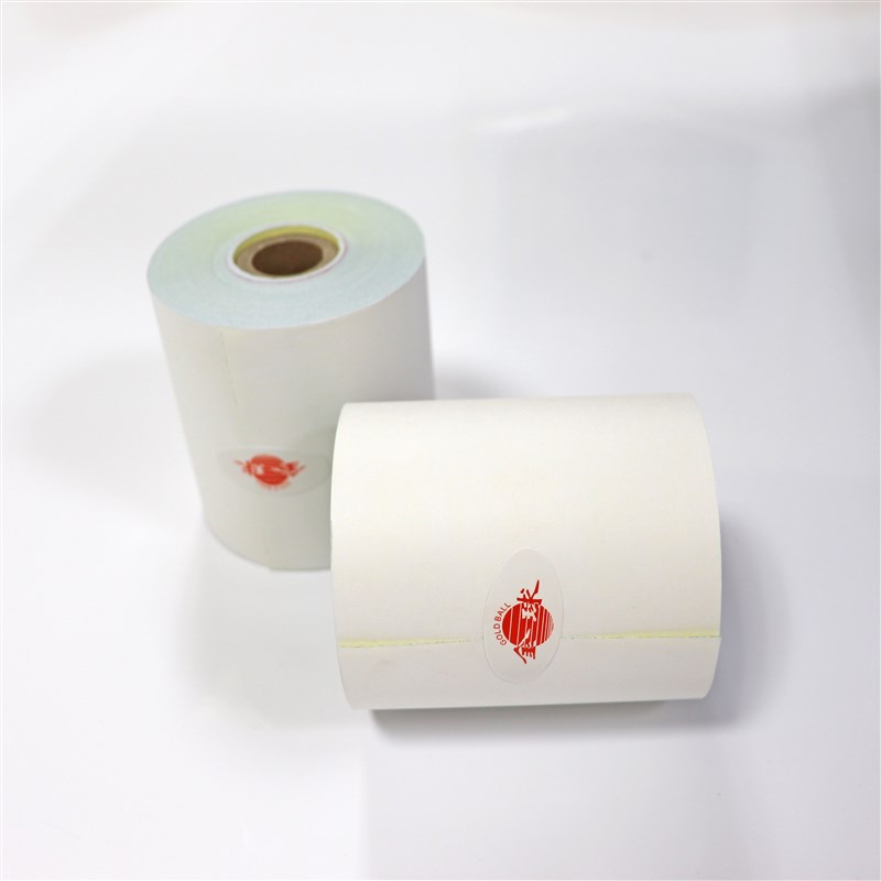 金球收银纸打印纸75x0层彩75*70两联复写无碳压感针式白色卷纸