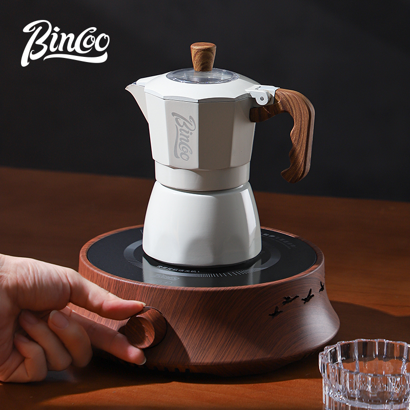 Bincoo摩卡壶电陶炉煮咖啡壶家用小型意式浓缩萃取咖啡磨豆机套装