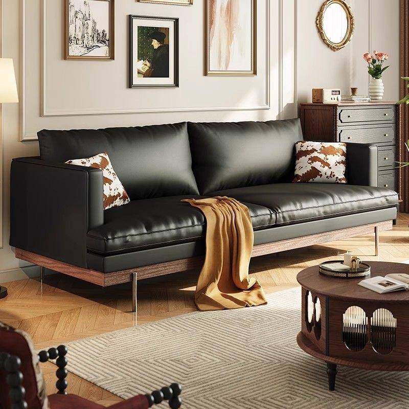 法式复古实木沙发油蜡客厅家用中古风直排黑色别墅轻奢简约大沙发,鲜花速递/花卉仿真/绿植园艺,割草机/草坪机,淘宝优惠券,粉丝福利购,淘宝优惠卷