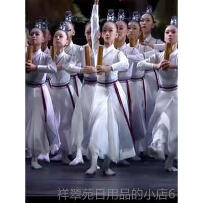 高档少儿童中国统校服壮志年青传年舞蹈演服装表男女风格古典汉代