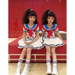 高档童啦啦队演会出服男儿女嘻哈爵士表舞中小学生运动拉拉操街舞