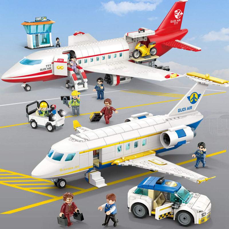 古迪金逸商务飞机模型拼装积木