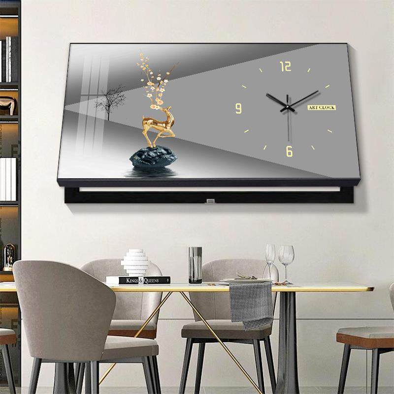 电表箱装饰画带钟表时钟餐厅挂画大尺寸配电闸箱空开关盒遮挡壁画