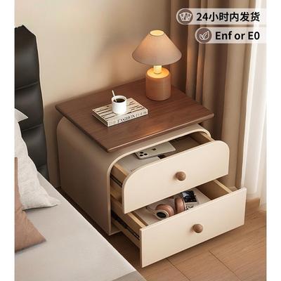 实木床头柜家用卧室2025爆款儿童中古奶油风小型储物置物收纳柜子