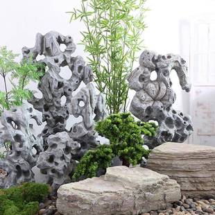 仿真石头玻璃钢太湖石摆件石块造景庭院花园装饰假山景观石假石头