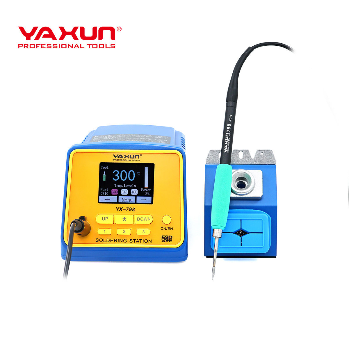 YAXUN智能电烙铁c210/245/115通用焊台手柄65w快捷温度维修焊锡