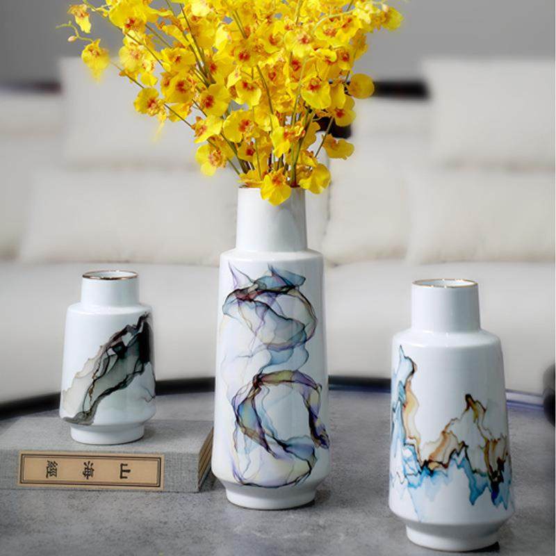 简约现代细口陶瓷花瓶摆件售楼处样板房玄关电视柜软装配饰品摆设,鲜花速递/花卉仿真/绿植园艺,割草机/草坪机,淘宝优惠券,粉丝福利购,淘宝优惠卷